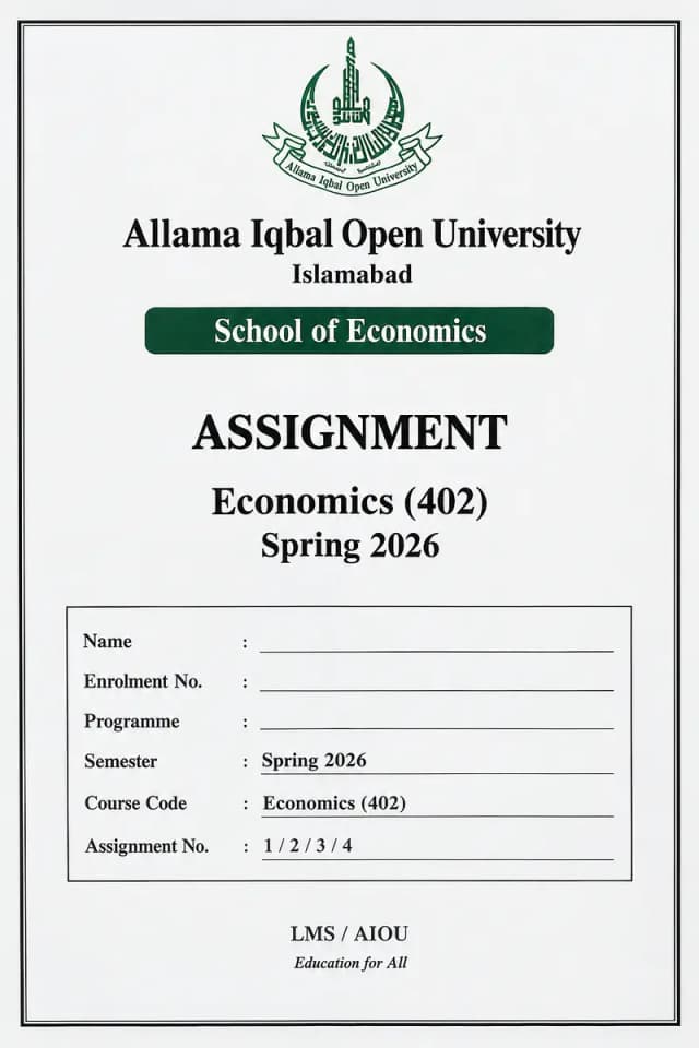 english assigment course code 402