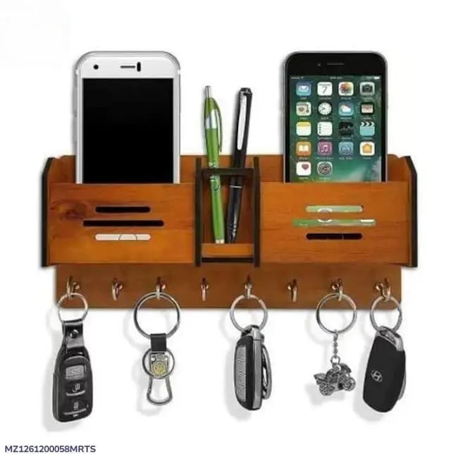 wooden mob&key holder with hooks