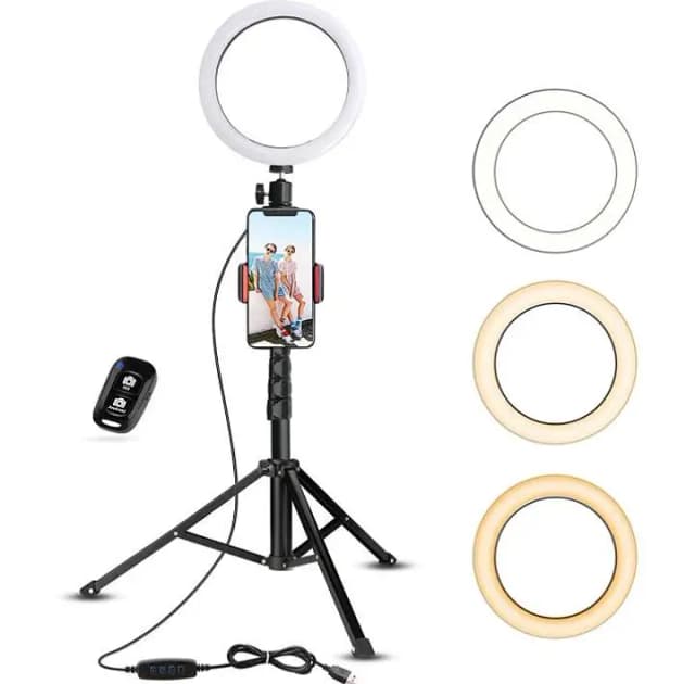 Mobile Phone Tripod with LED Ring Light