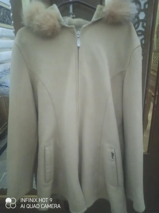 Mackintosh Newengland wool and fox fur coat, Large, Ivory | eBay