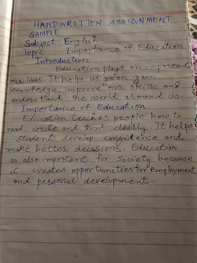 Urdu, Sindhi aur English Handwriting Work