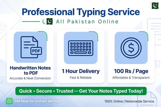 Typing Work - Notes, Assignment, CV to PDF - 100/page