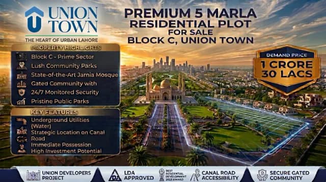 Premium 5 Marla Residential Plot for Sale Union Town, Block C