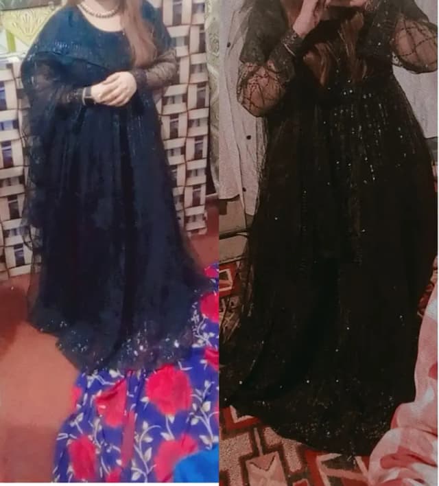 Long black net maxi with dupatta Ayesha boutique