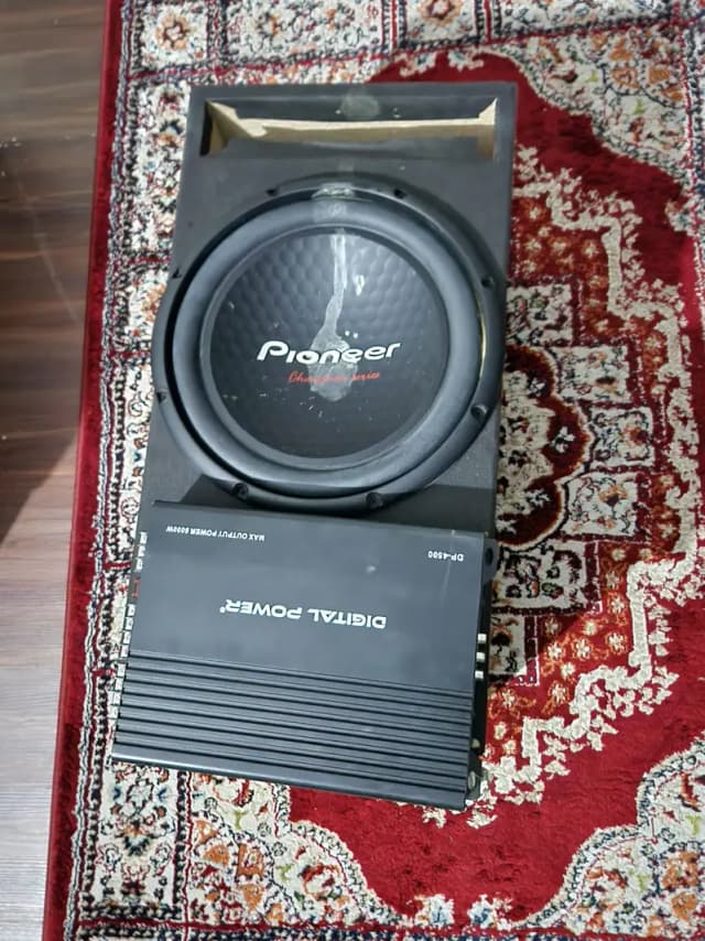 pioneer woofer and amplifier