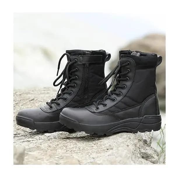 Man's Synthetic Leather Casual loog boot Black| size 40 to 44