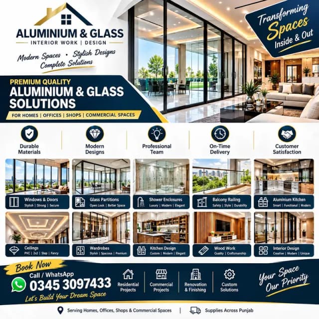 Aluminium & Glass Work Ceiling Solutions