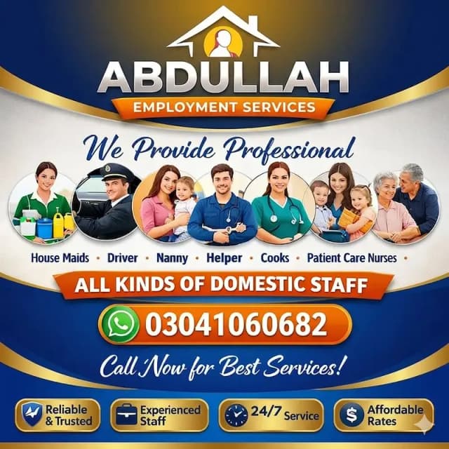 Filipino & Nigerian Maids Available in Pakistan - Professional Staff