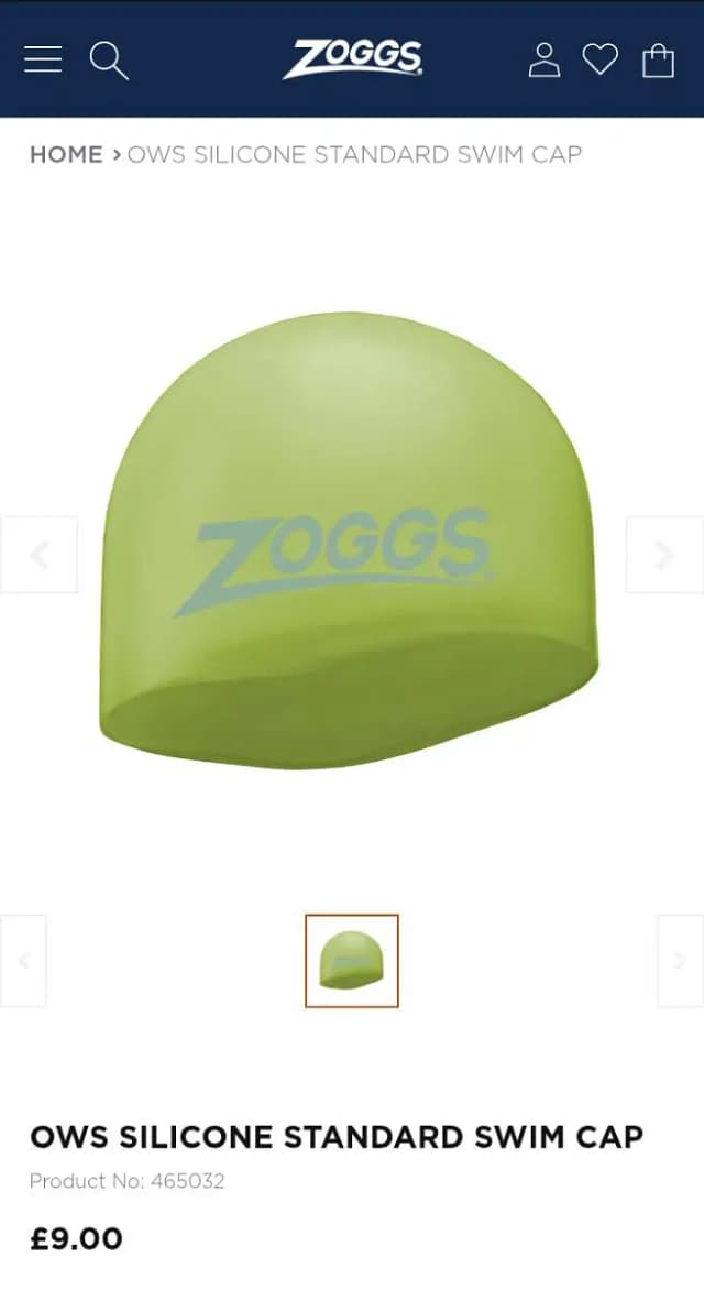 SWIMMING CAP (IMPORTED)(ZOGG) INTERNATIONAL BRAND
