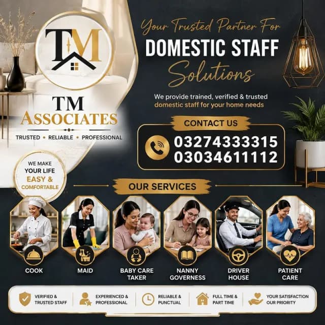 Maids / House Maids / Couple / Patient Care / Nanny / Baby Sitter