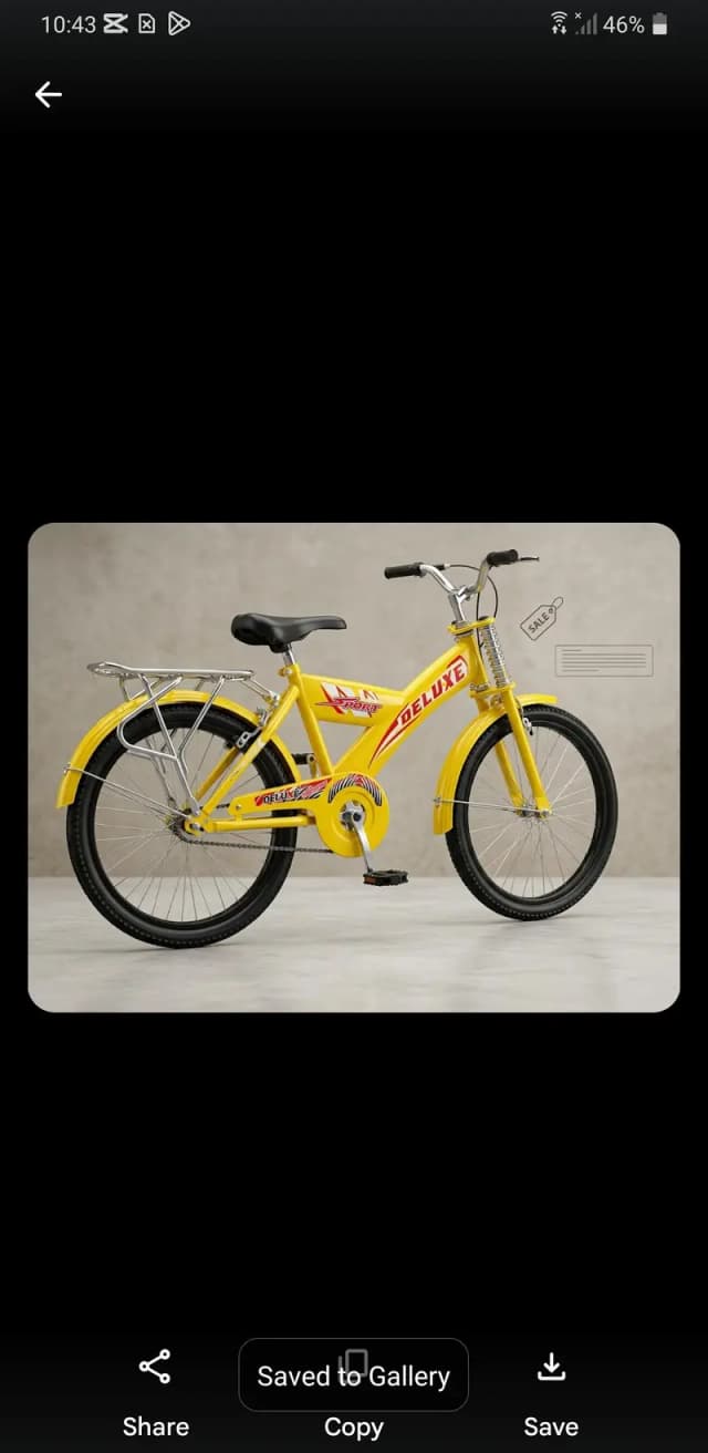 Deluxe Sport Yellow Bicycle - Excellent Condition
