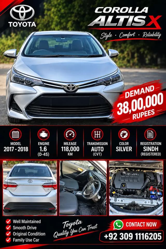 Toyota Corolla Altis 1.6X 2017
