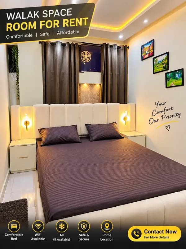 Fully Furnished 1-Bed Apartment for Rent Medical Housing Society, E-11/2, Islamabad Modern Kitchen | Excellent Ventilation Rent: Rs. 60,000/month Contact for Details!