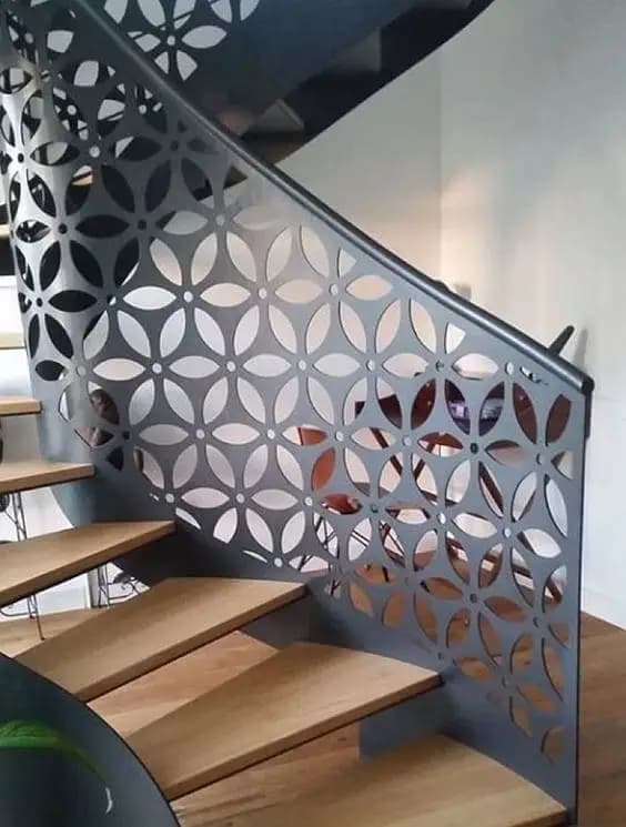 CNC Railing, Laser Cut Railing, Steel Stairs Railing,Modern Staircase