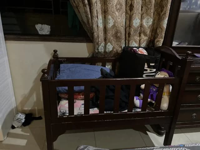 wooden baby cot