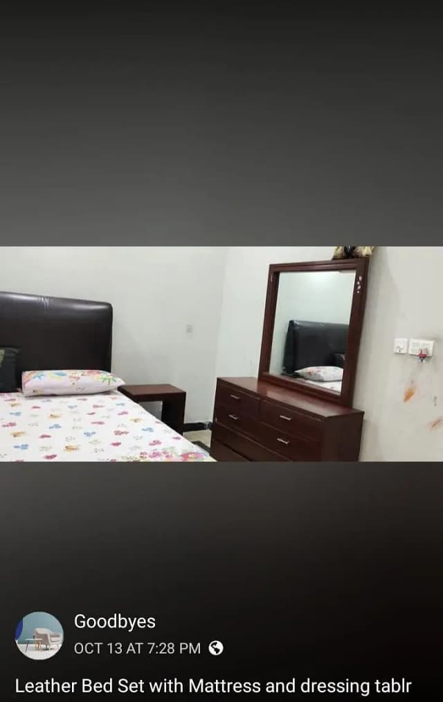 Leather Headrest king size bedset
