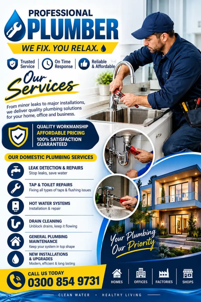Expert Plumber Services | Leak Repair, Drain Cleaning & Pipe Fixing
