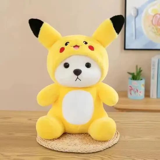 Pikachu Hoodie Stuff Toy – Cute Pokémon Plush Hoodie Doll | Soft Yellow Anime Plushie for Kids & Adults (Gift & Collectible)