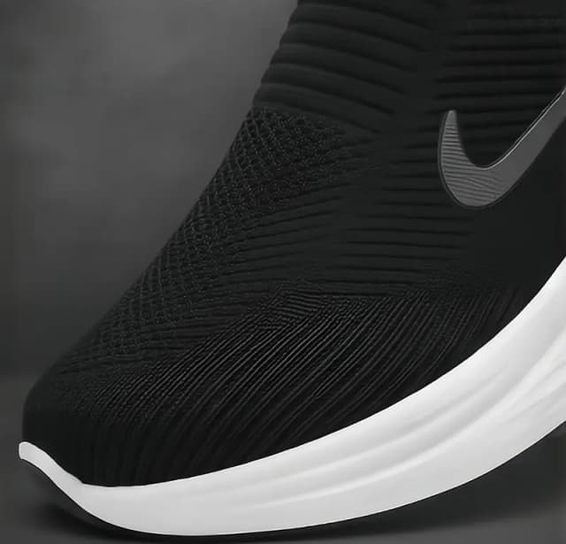 New Style Black Slip-On Sports Sneakers For Men