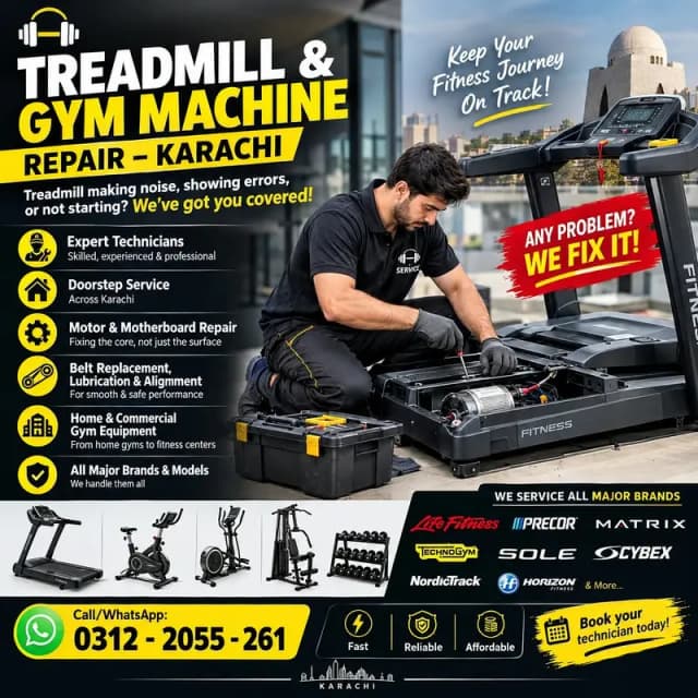 Treadmill Repairing Service in Karachi | Treadmill & Gym Machine