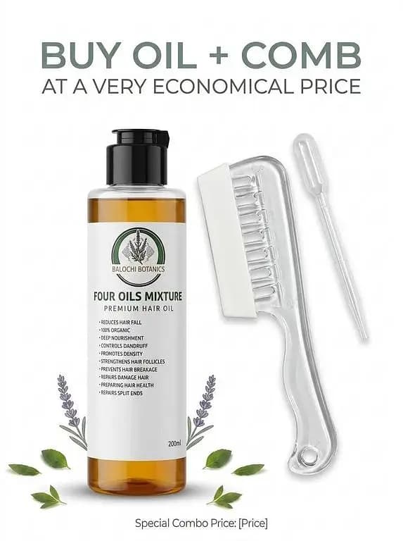 Four Mixture Oils Hair Oil Combo Pack for Hair Growth, Anti-Dandruff and Stronger Roots